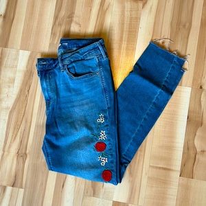 Embroidered Skinny Jeans